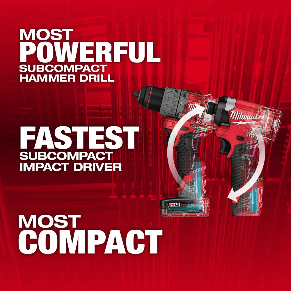 Milwaukee 3497-22 M12 FUEL 2-Tool Hammer Drill/Driver & Hex Impact Driver Combo Kit