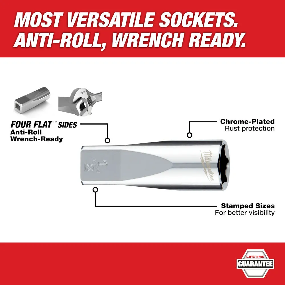 Milwaukee 48-22-9487 47pc 1/2" Drive Ratchet & Socket Set with PACKOUT Low-Profile Organizer