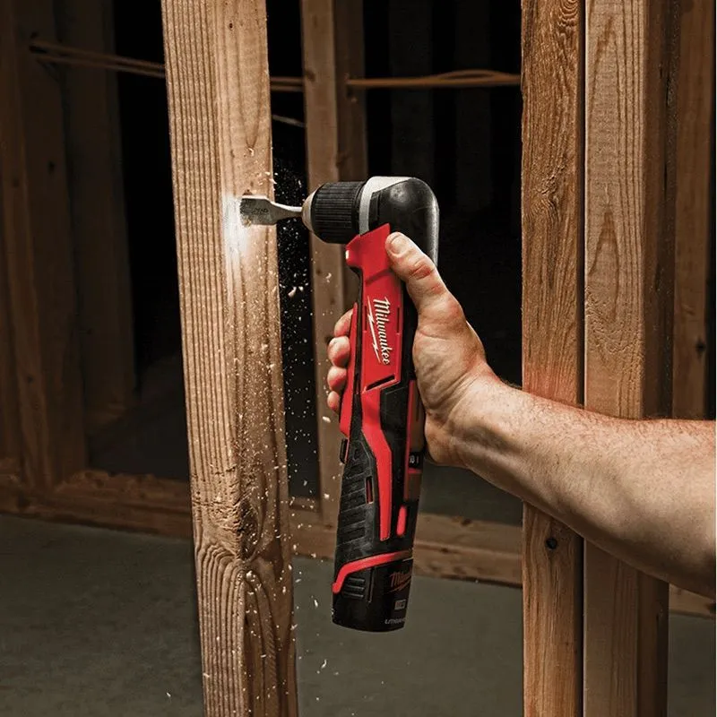 Milwaukee C12RAD-0 Cordless Right Angle Drill M12/ Right Angle Driver with 2 nos 3.0AH 12V Battery, 1 no 12V Charger and 1 Contractor Bag