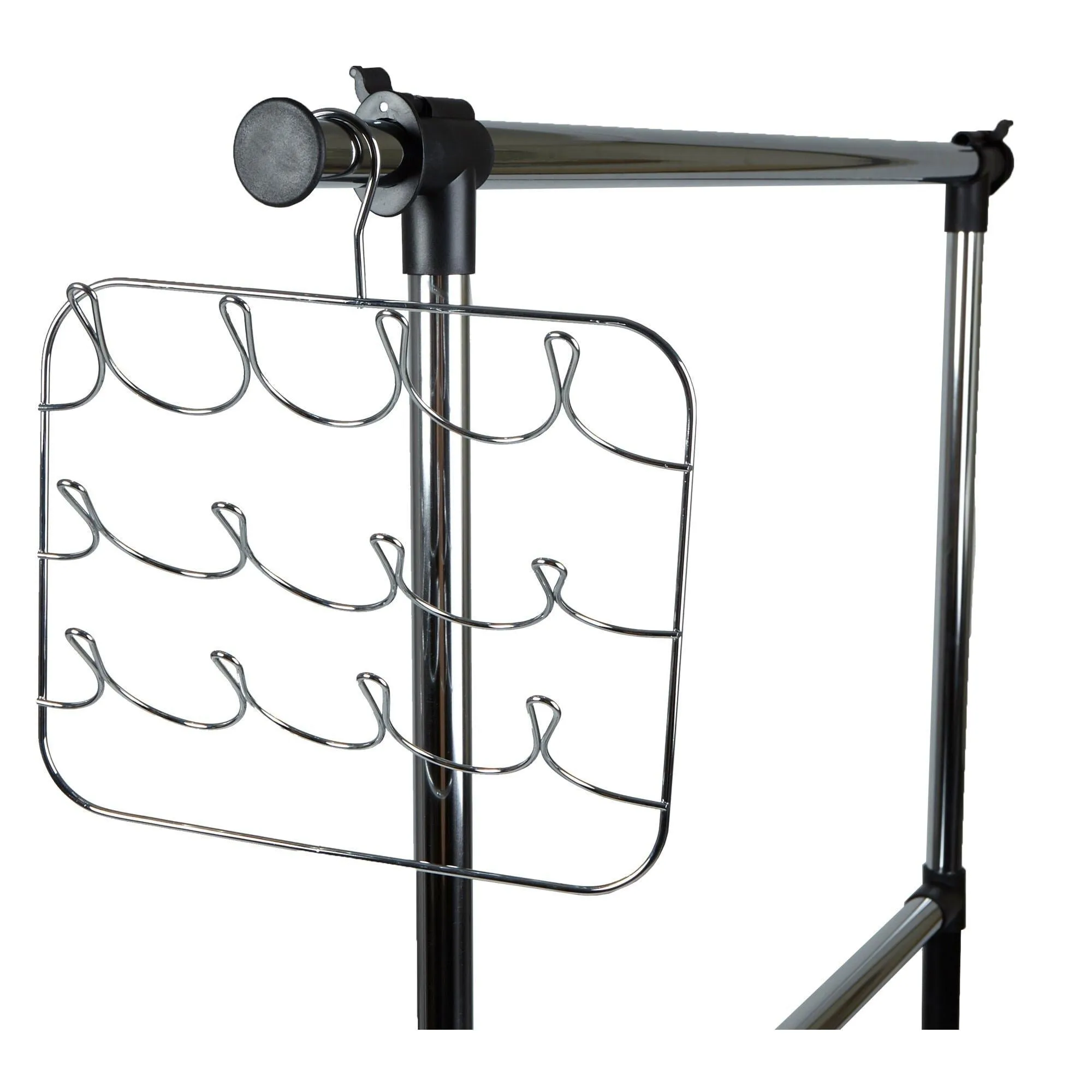 Mind Reader Scarf, Belt, Tie Organizer Hanger Holder Rack, Silver