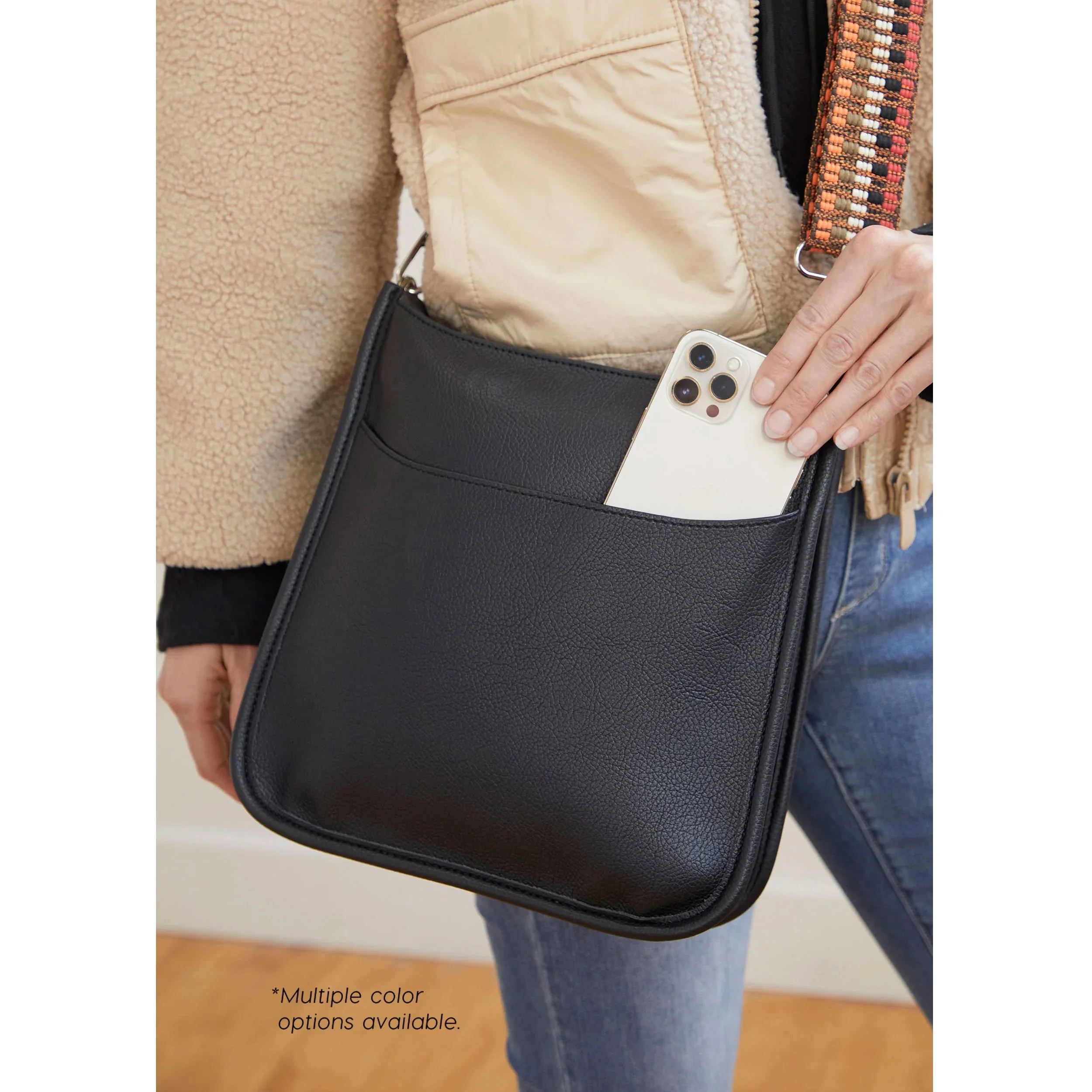 Mini Alma Zip Top Messenger Bag-Charcoal Gray