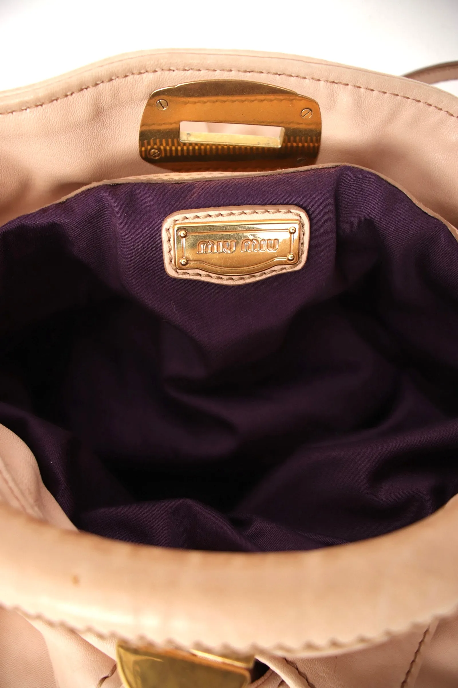 Miu Miu Leather Pleated Hand Bag