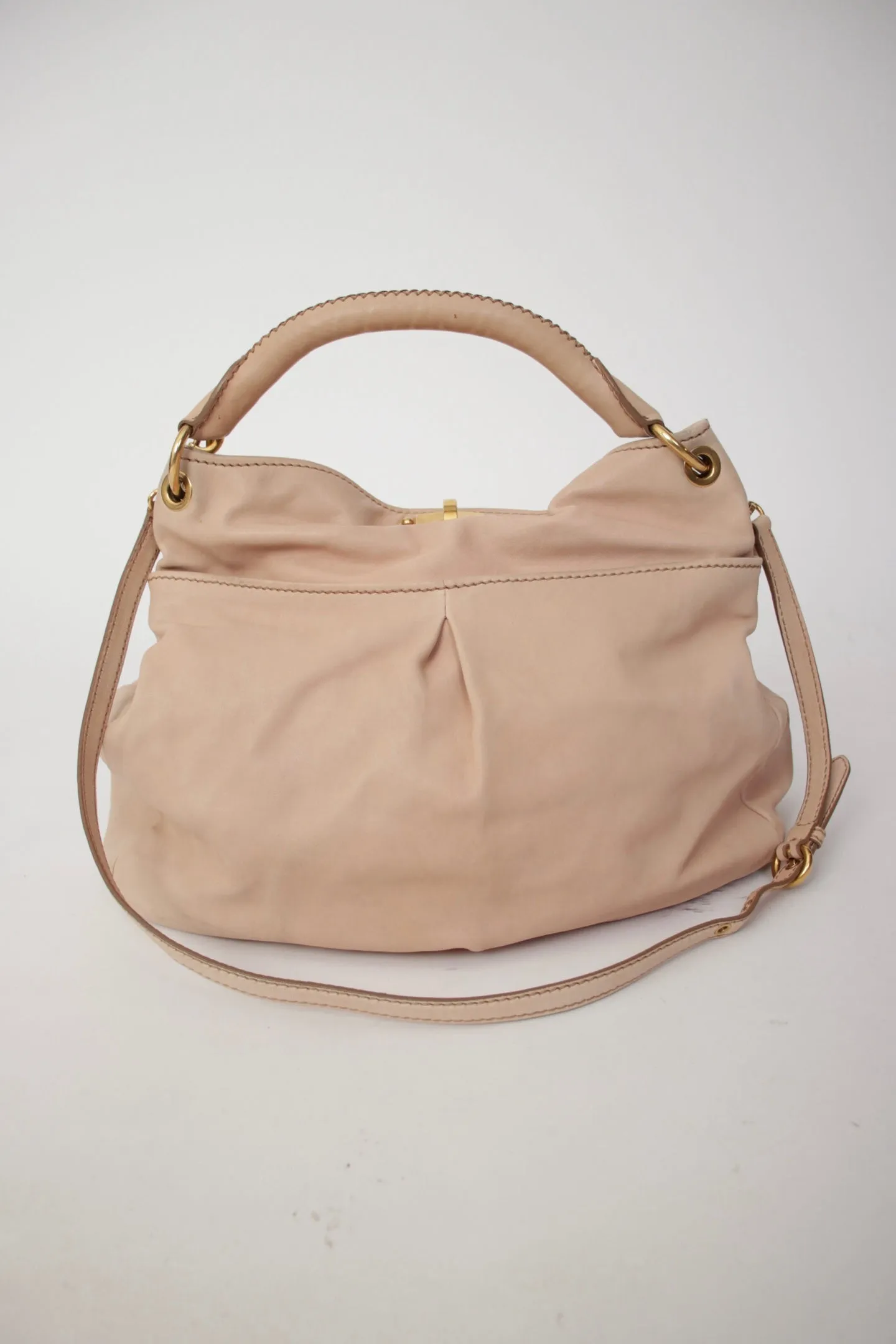 Miu Miu Leather Pleated Hand Bag