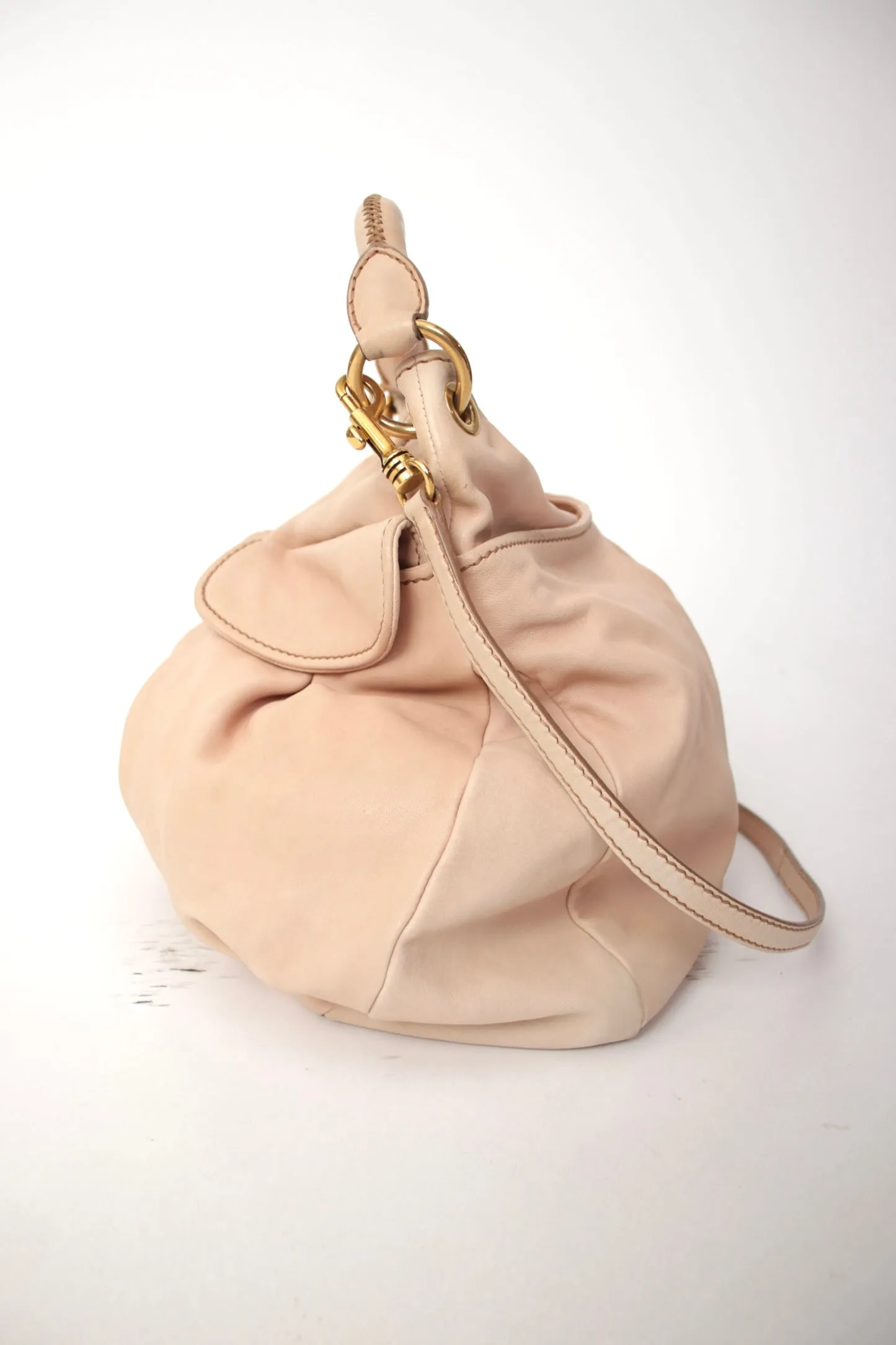Miu Miu Leather Pleated Hand Bag