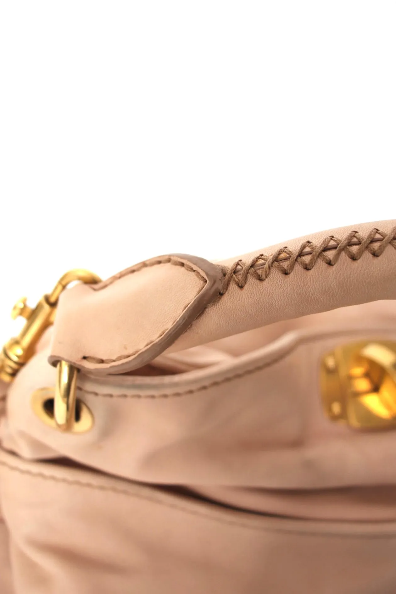Miu Miu Leather Pleated Hand Bag