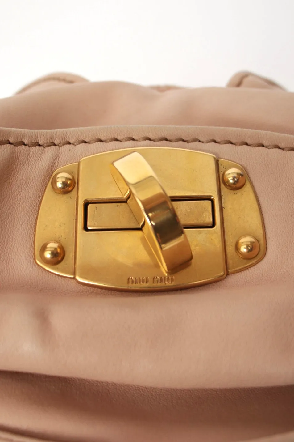 Miu Miu Leather Pleated Hand Bag