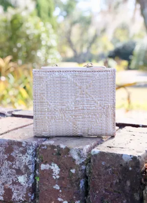 Monica Double Zip Wallet Natural Lattice Tan