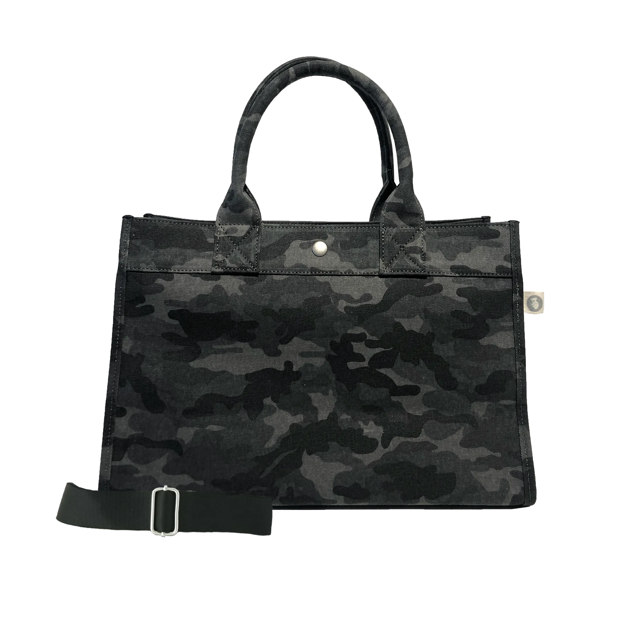 Monogram Stripe Midi East West Bag: Black Camouflage