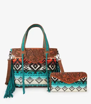 Montana West Aztec Tote Wallet Set