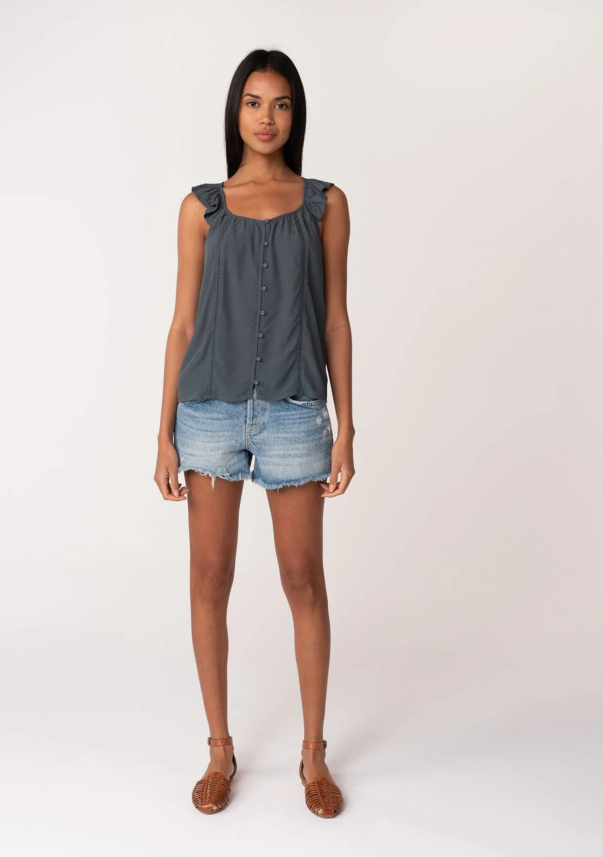 Monterey Button Front Top