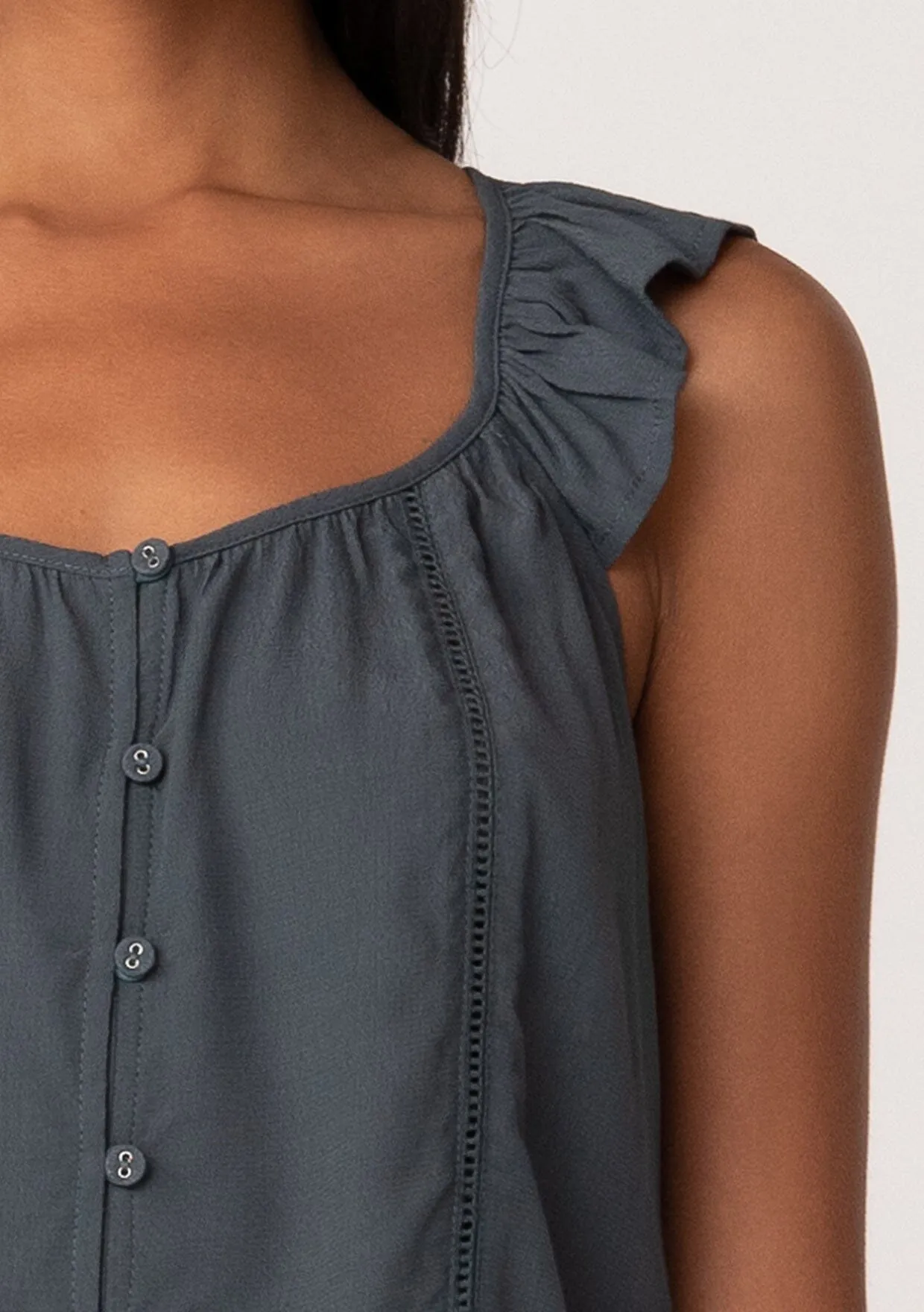 Monterey Button Front Top