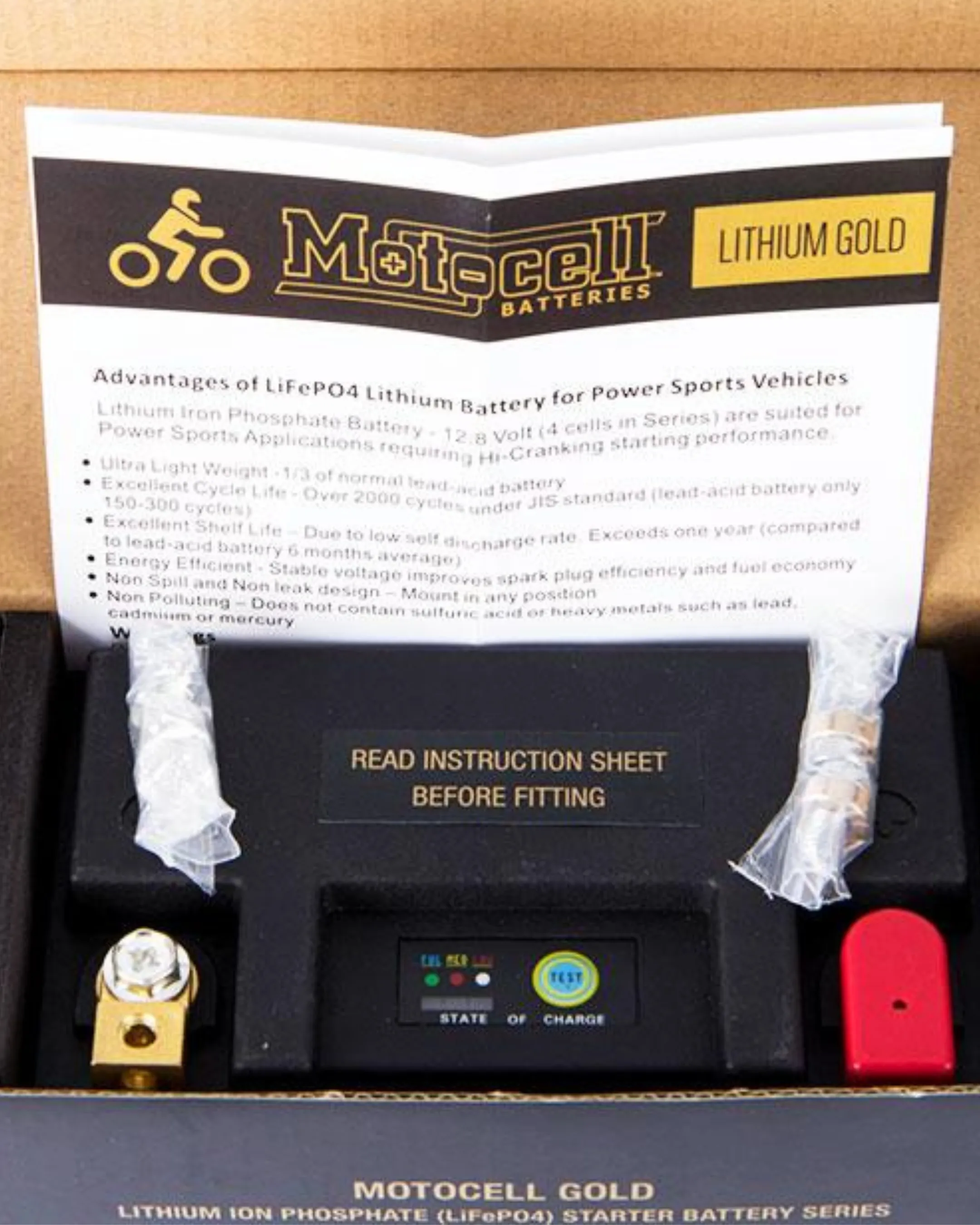 Motocell 48WH Lithium Gold Battery