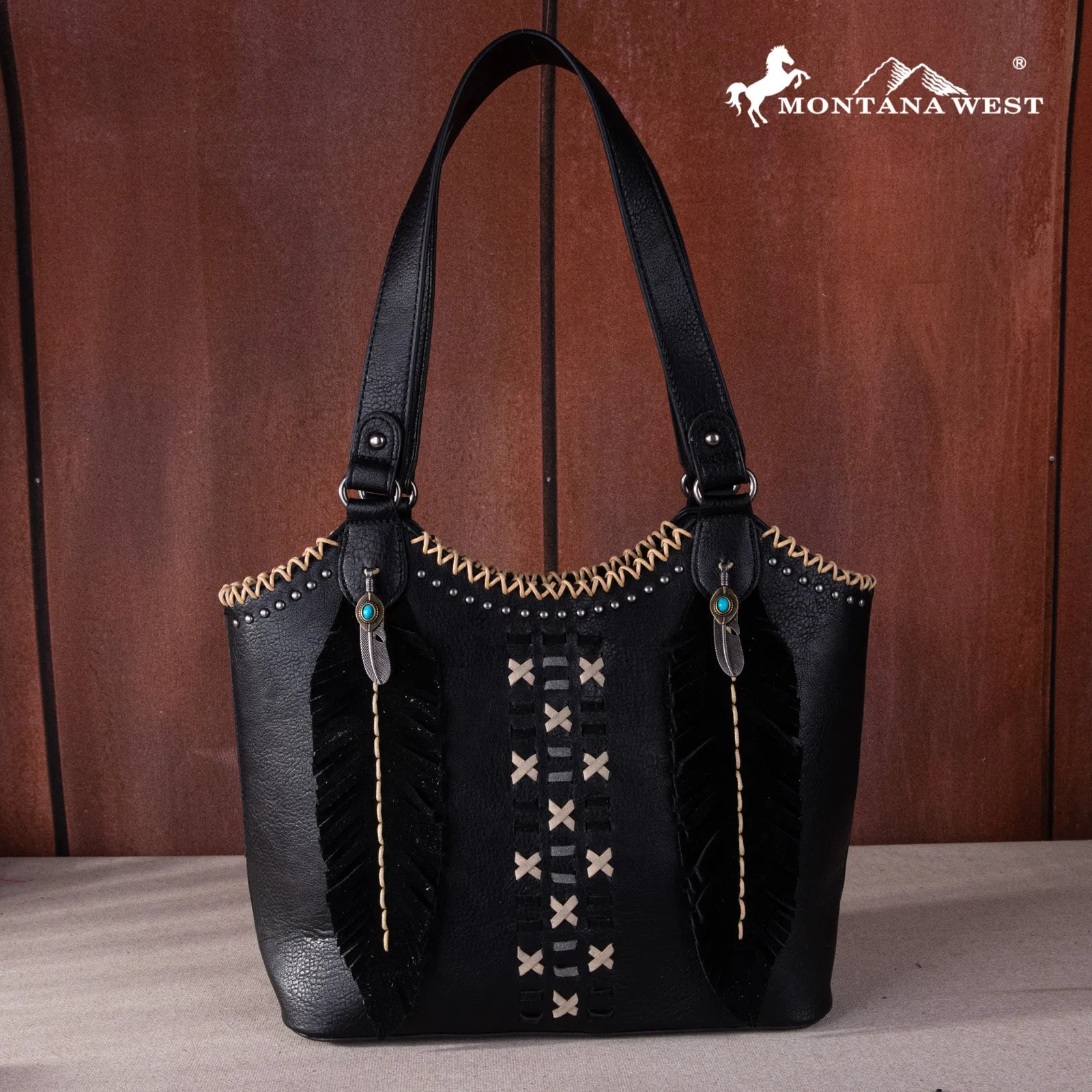 MW1259-8005  Montana West Feather Collection Concealed Carry Tote