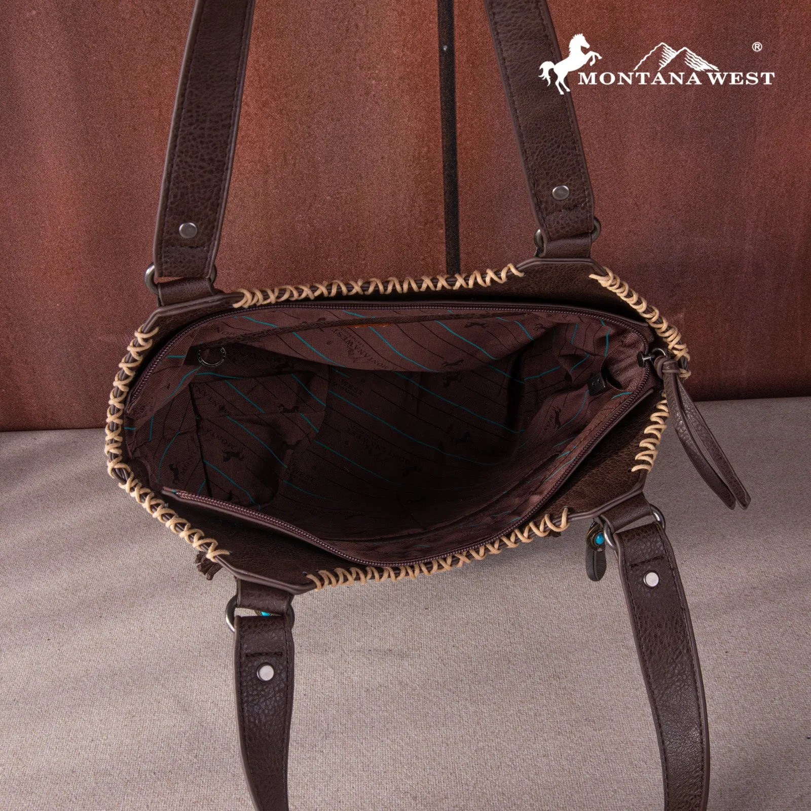 MW1259-8005  Montana West Feather Collection Concealed Carry Tote