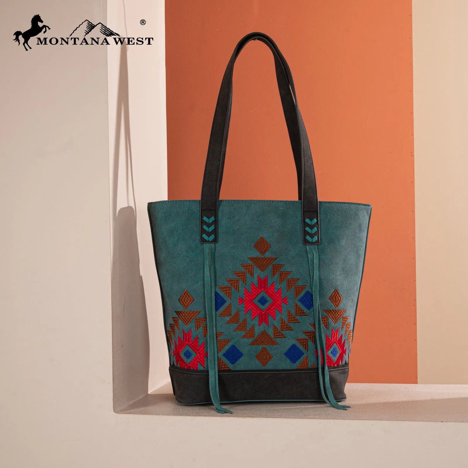 MW1312G-8317  Montana West Embroidered Collection Tote