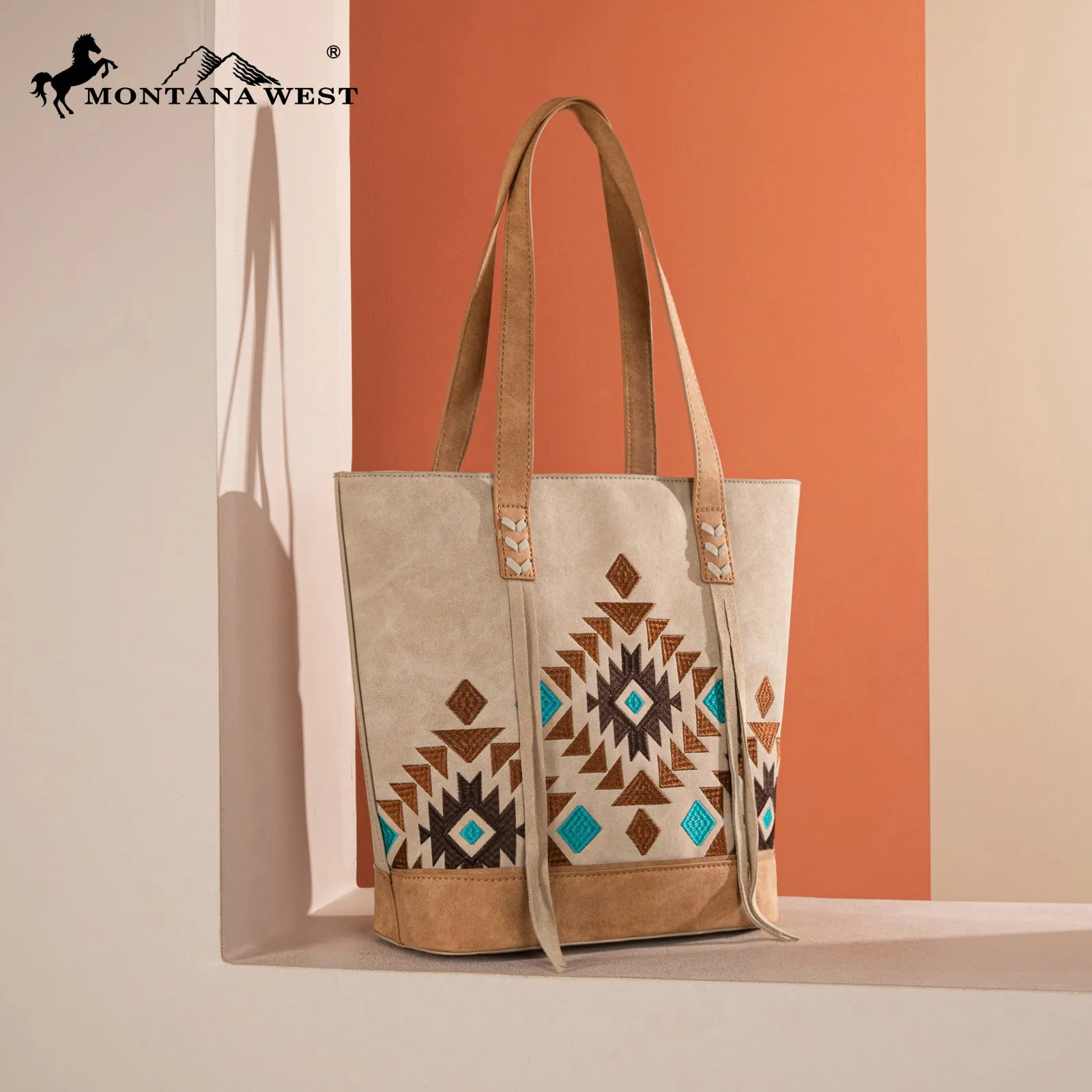 MW1312G-8317  Montana West Embroidered Collection Tote