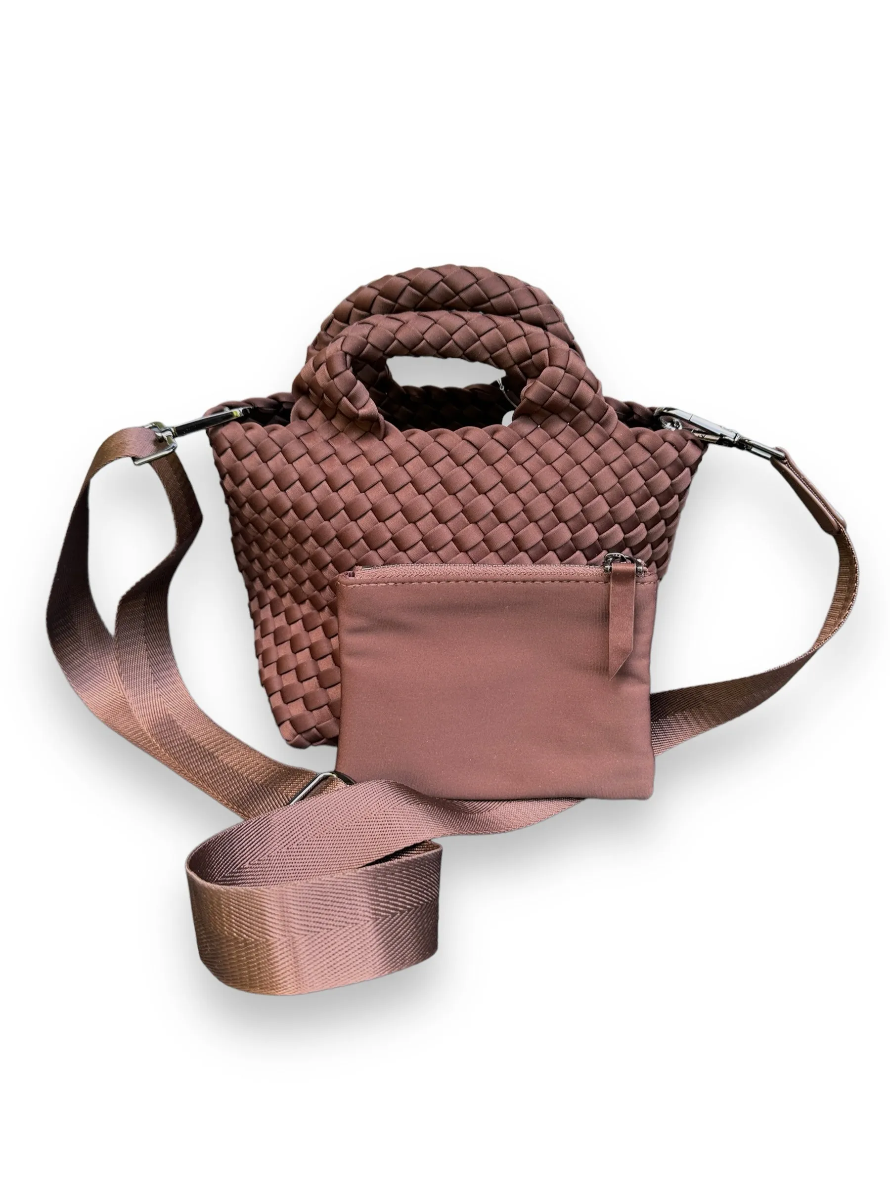 Naghedi Brown Woven Handbag