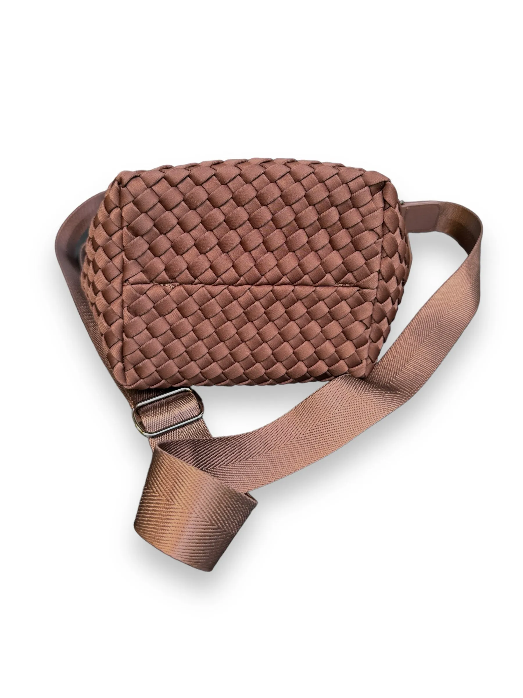 Naghedi Brown Woven Handbag