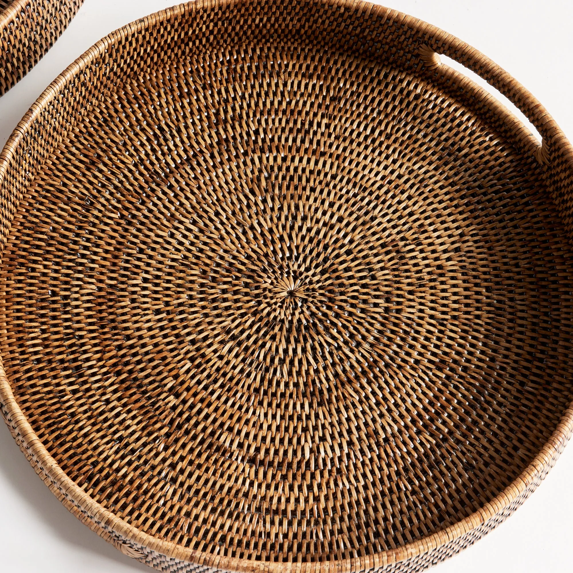 NAPA Home & Garden, BURMA RATTAN ROUND OTTOMAN TRAYS SMALL, SET OF 2,N4TN06BR