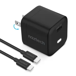 Naztech 30W USB-C PD Fast Wall Charger   USB-C to USB-C Cable 4ft - Black