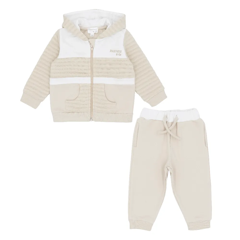 New In Pastels & Co Boys Beige Tracksuit