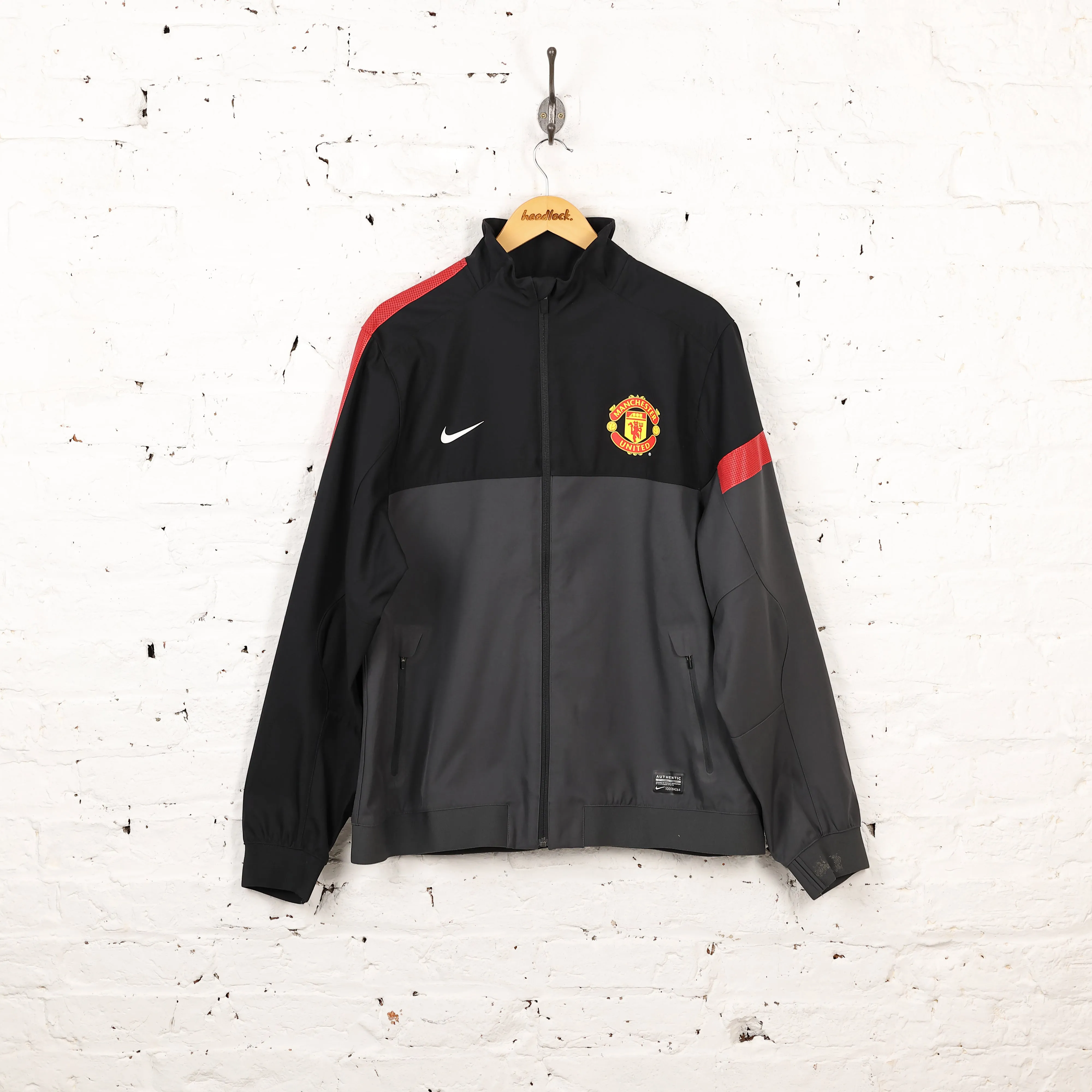Nike Manchester United Tracksuit Top Jacket - Grey/Black - XL