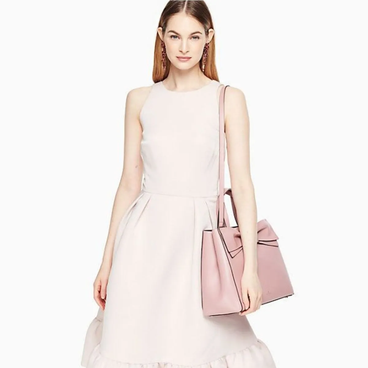 Olive Drive Brigette Bow Dust Peony Satchel Bag