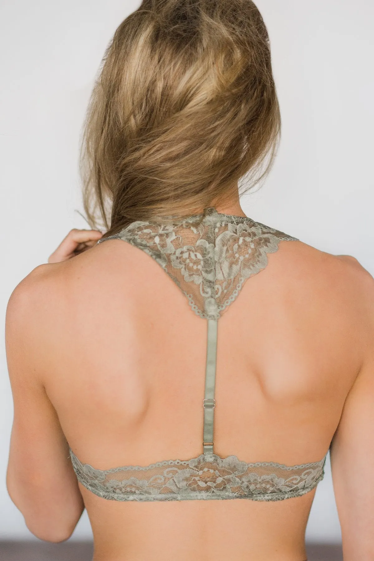 Olive Lace Plunge Bralette