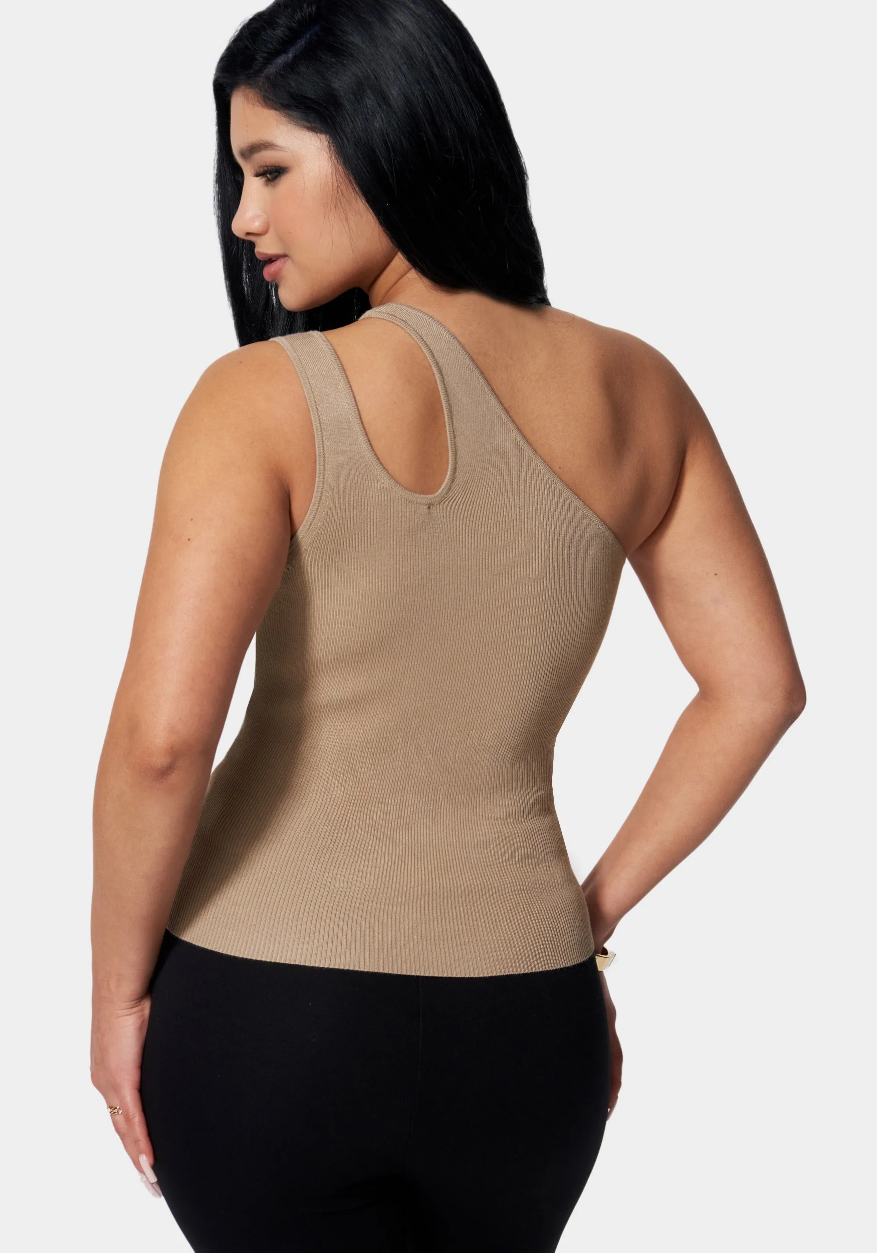 One Shoulder Ring Detail Sweater