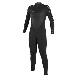 O'Neill Womens Epic 4/3mm BZip Wetsuit  - Black/Black/Cindy Daisy
