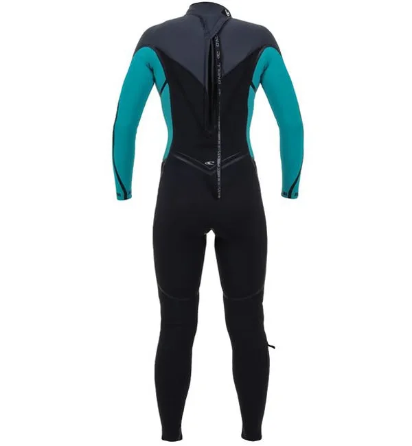 O'Neill Womens Psycho One 4/3 Back Zip Full Wetsuit - Black/Capri
