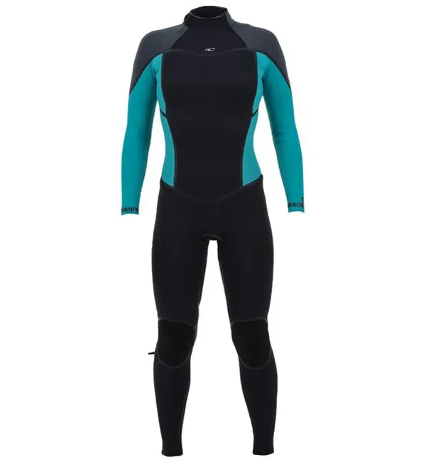 O'Neill Womens Psycho One 4/3 Back Zip Full Wetsuit - Black/Capri