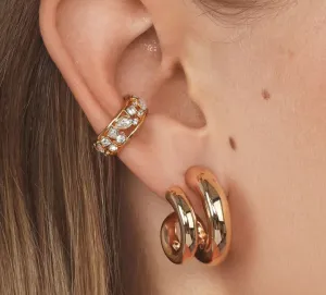 Open Lattice set with CZ's in Gold Partnered with the Ladder Style