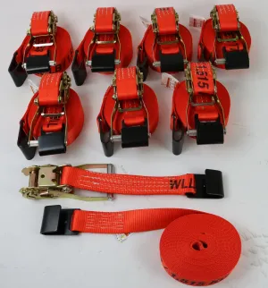 Orange 2" x 30' Ratchet Assembly with Flat Hook | Pack of 8