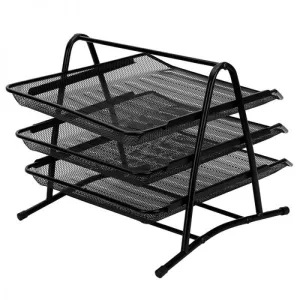 Organizer per Ufficio in Metallo Nero 35 x 29,5 x 27 cm