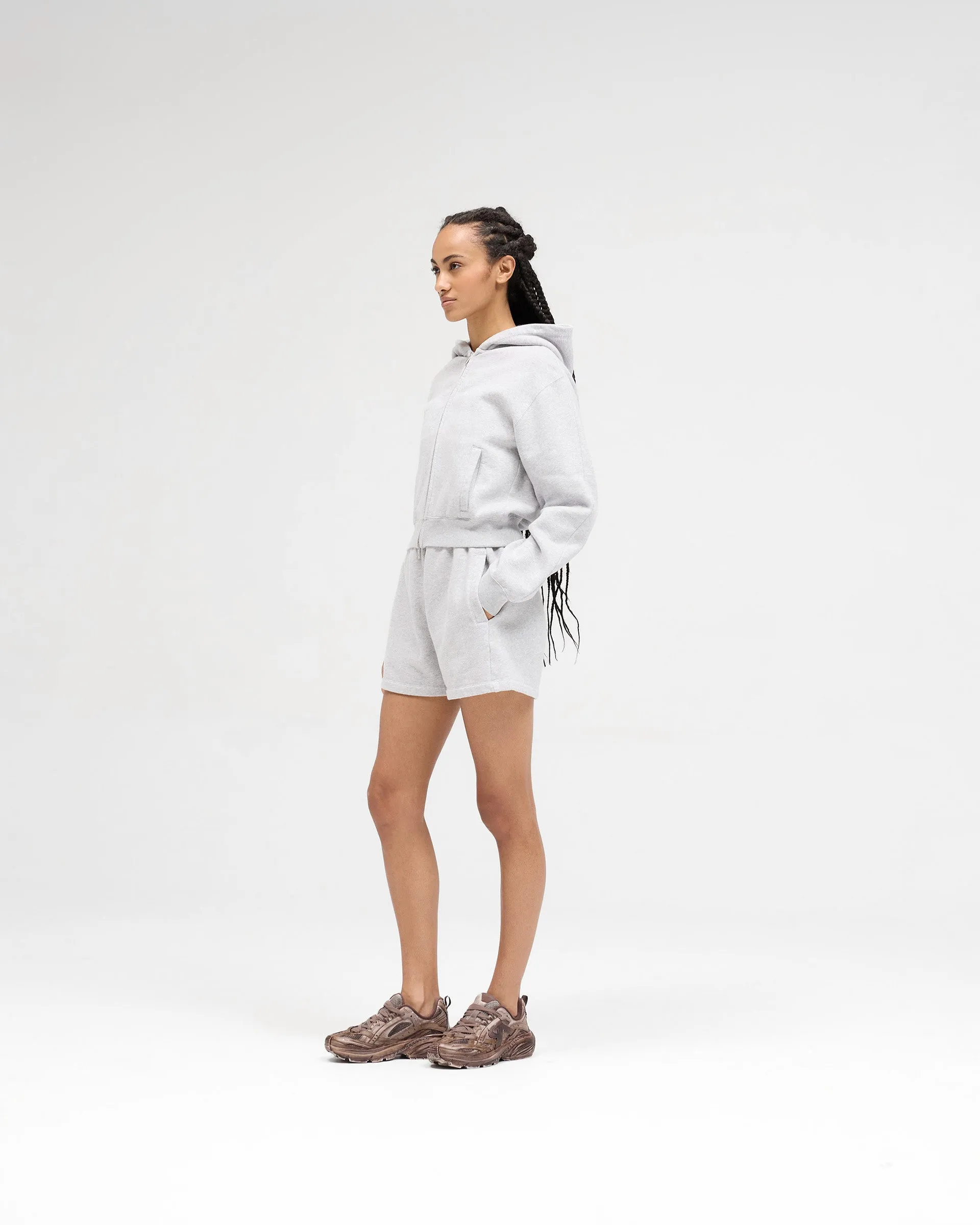Owners Club Slim Zip Hoodie - Grey Marl