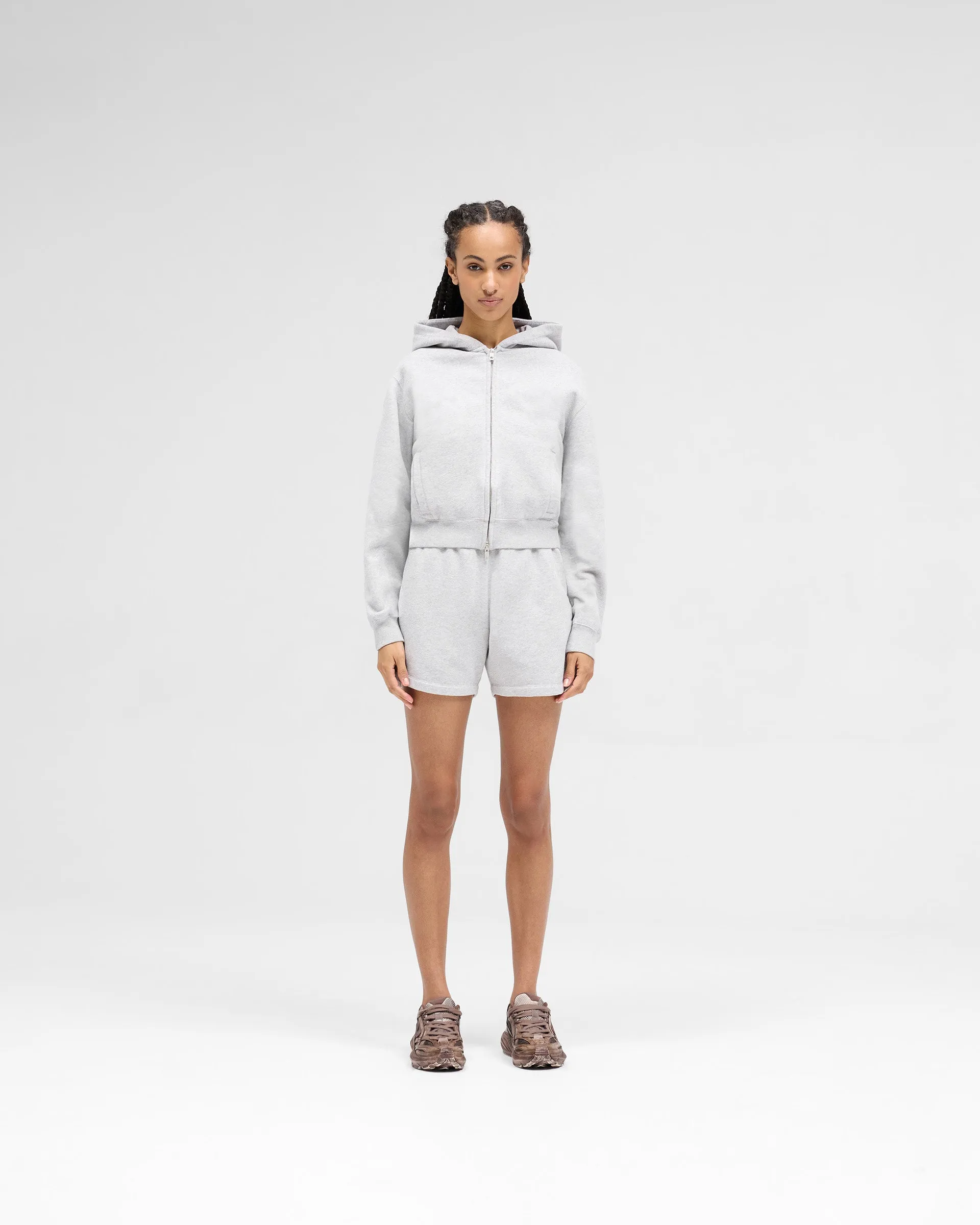 Owners Club Slim Zip Hoodie - Grey Marl
