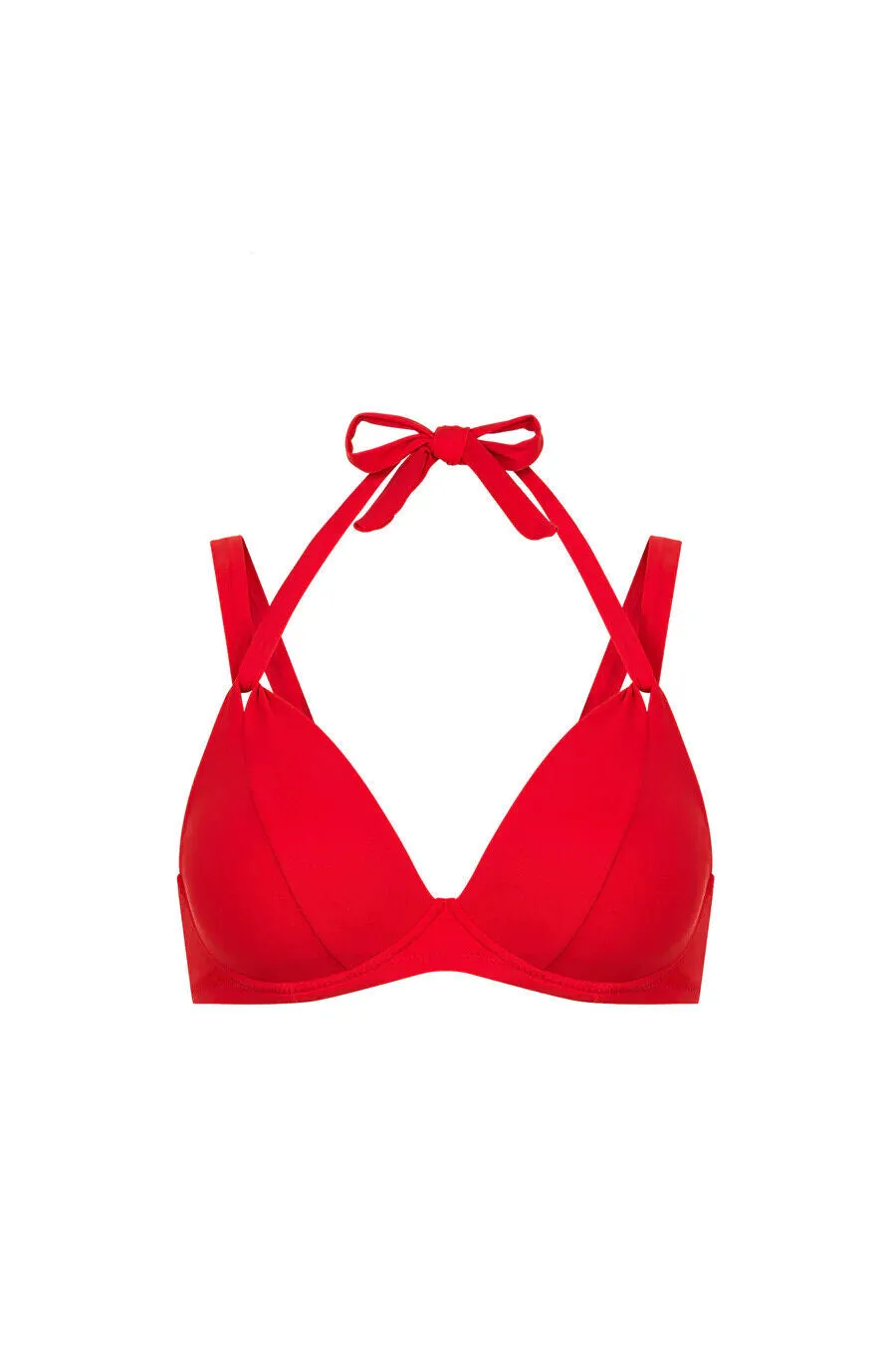 Pain De Sucre Red Double Strap Iquito Bikini Top