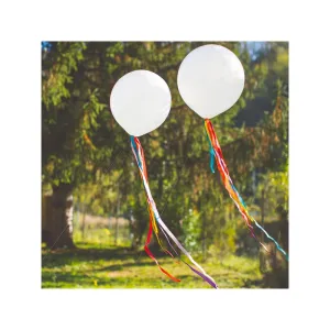 Palloncino in Lattice Bianco Perla con Nastri 50 cm x 1 mt