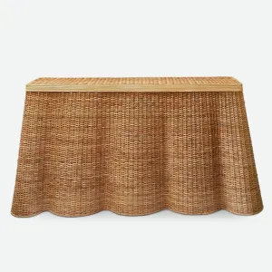 Palm Beach Rattan Scalloped Console Table