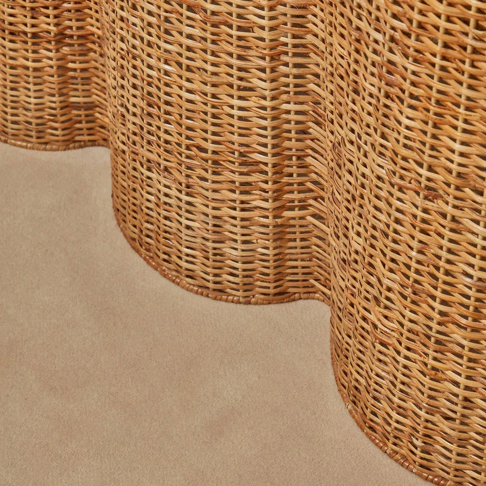 Palm Beach Rattan Scalloped Console Table