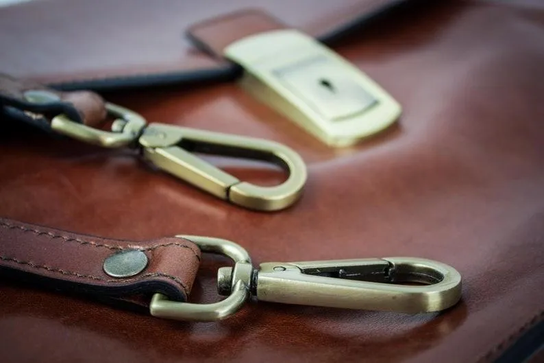 Past Master Blue Lodge Briefcase - Brown Leather