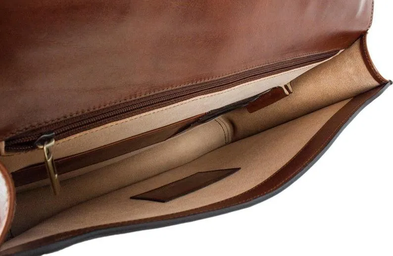 Past Master Blue Lodge Briefcase - Brown Leather