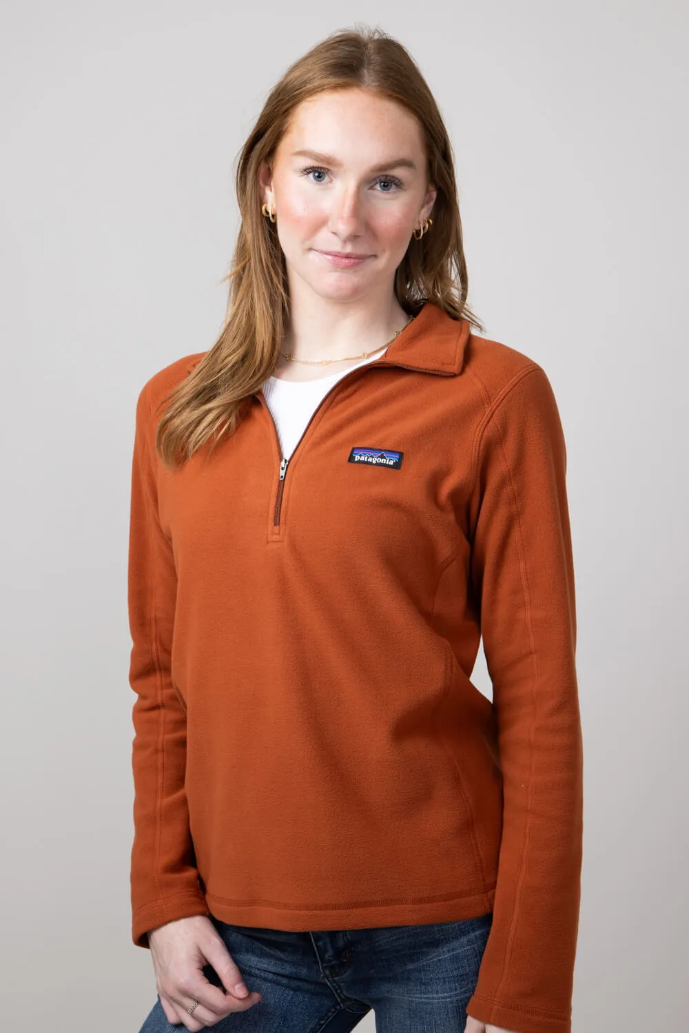 Patagonia Women’s Micro D Quarter Zip Pullover in Burnished Red | 26278-BURR