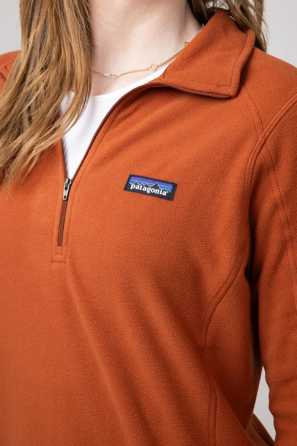 Patagonia Women’s Micro D Quarter Zip Pullover in Burnished Red | 26278-BURR