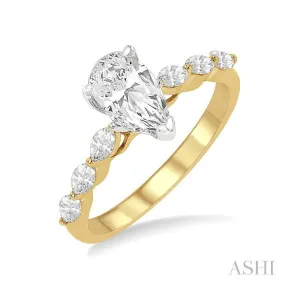 Pear Shape Semi-Mount Diamond Engagement Ring
