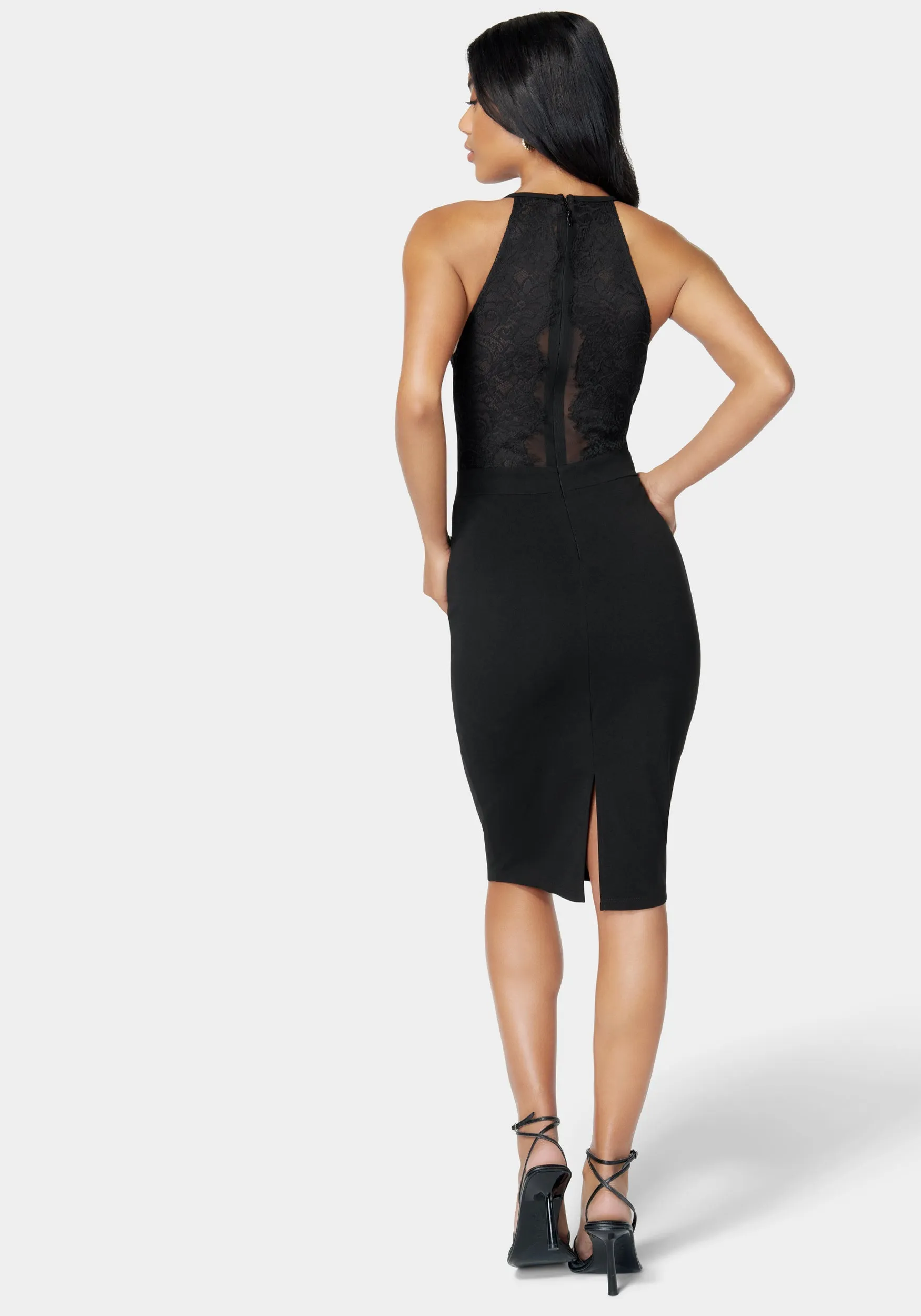 Peekaboo Lace Knit Pencil Dress