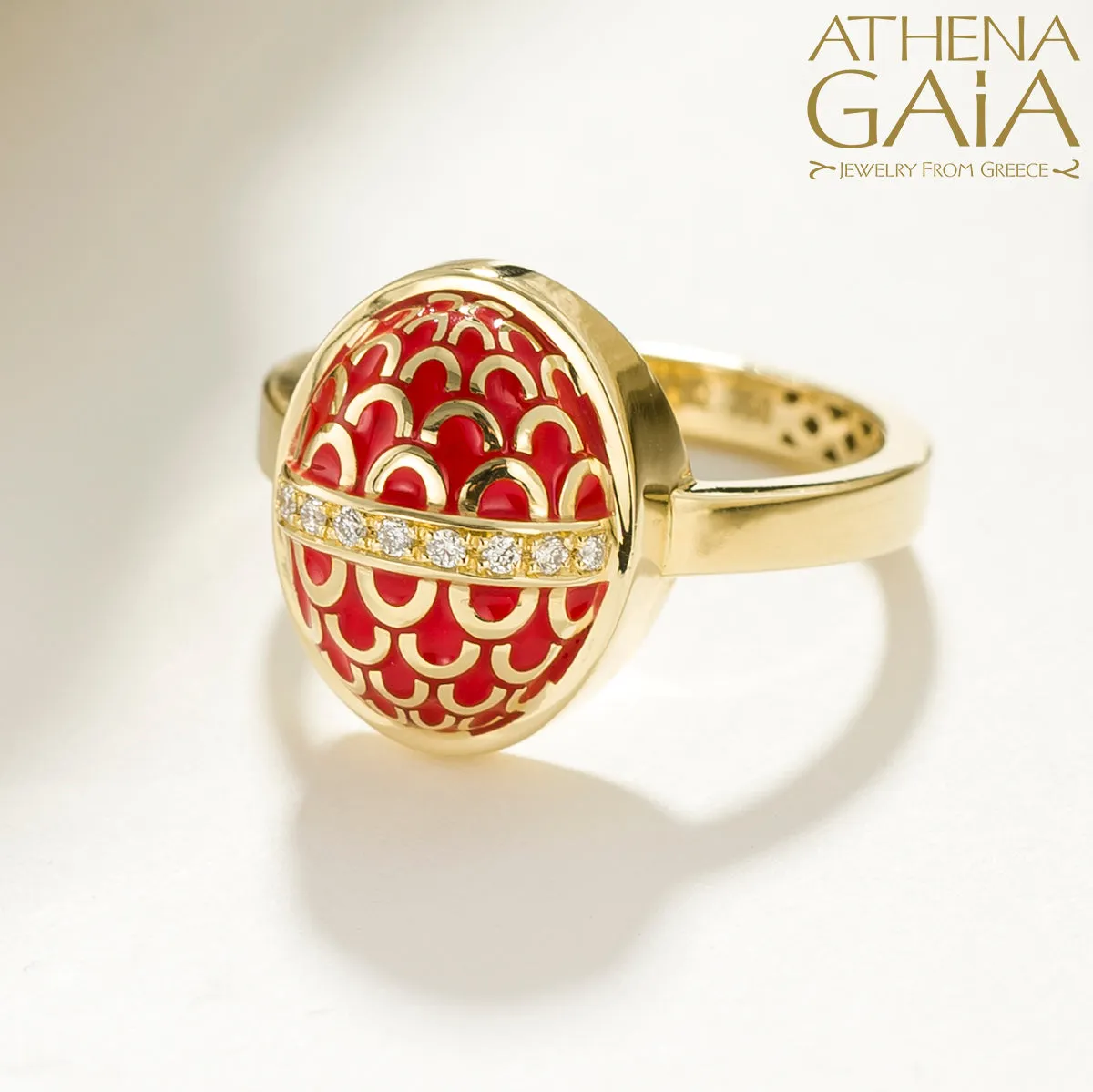 Periklista Gold Lattice Dome Ring
