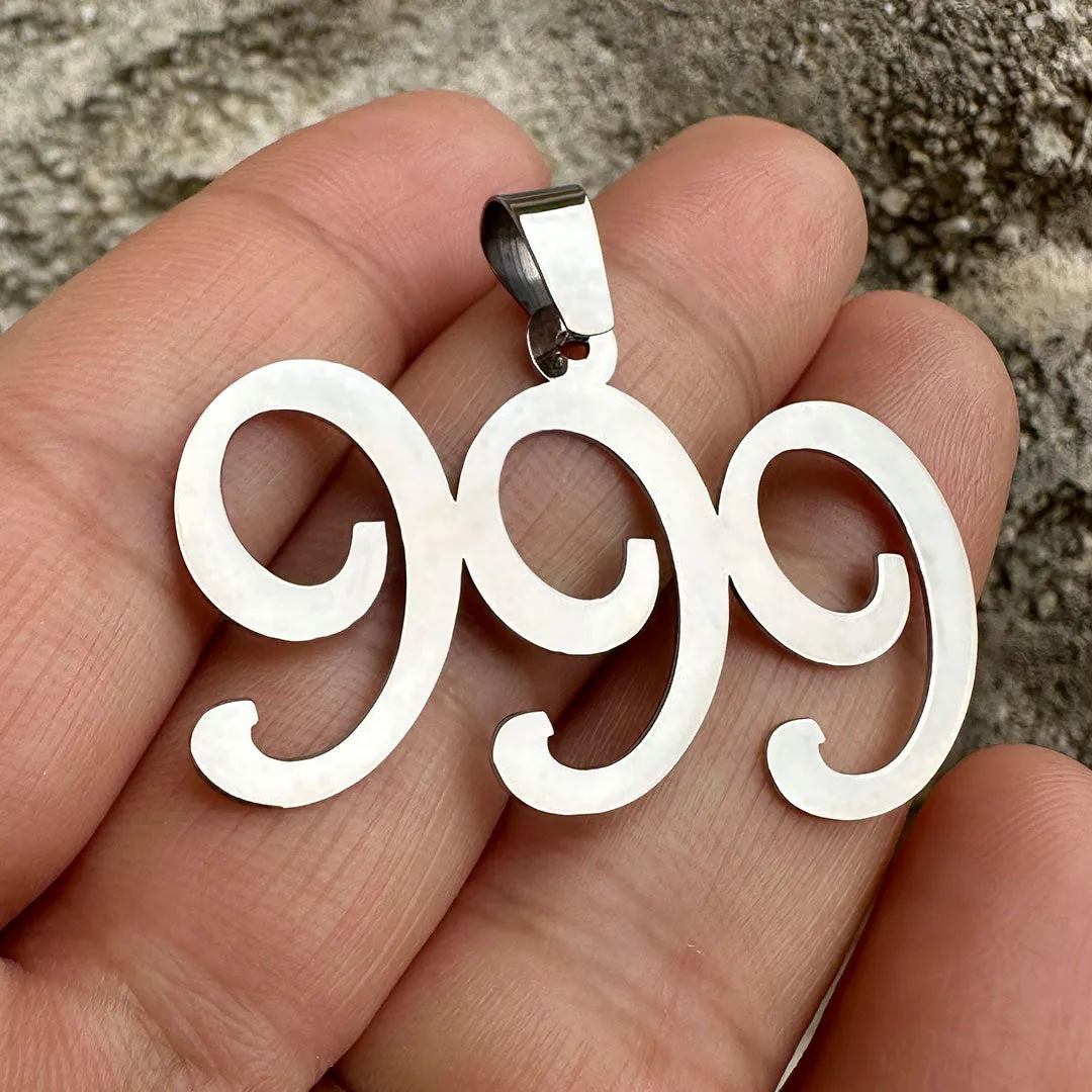 Personalized Cursive Number Pendant
