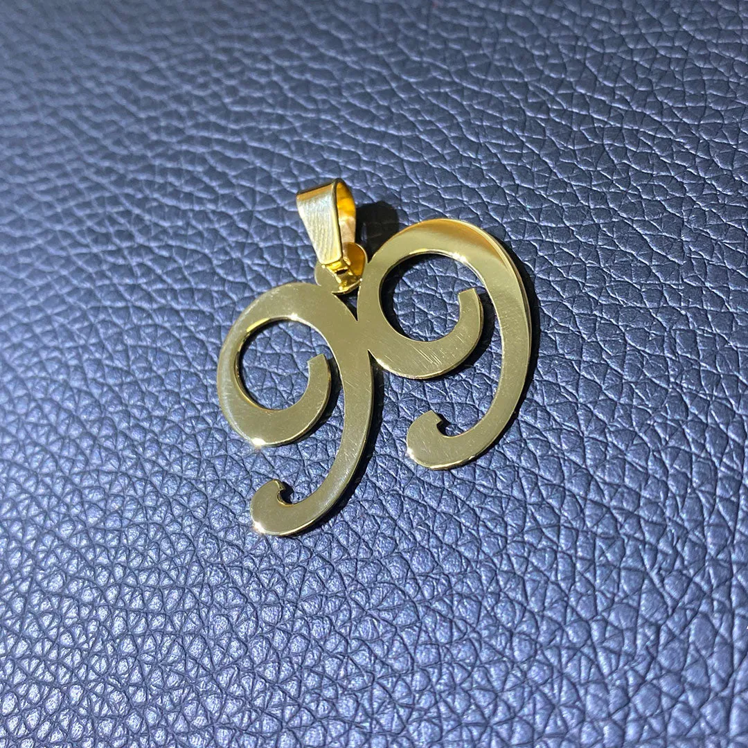 Personalized Cursive Number Pendant